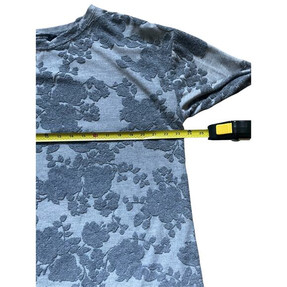 Simply Vera Wang Womens/Teen Grey Textured Floral 3/4 Sleeve Blouse Size XL - Picture 4 of 7